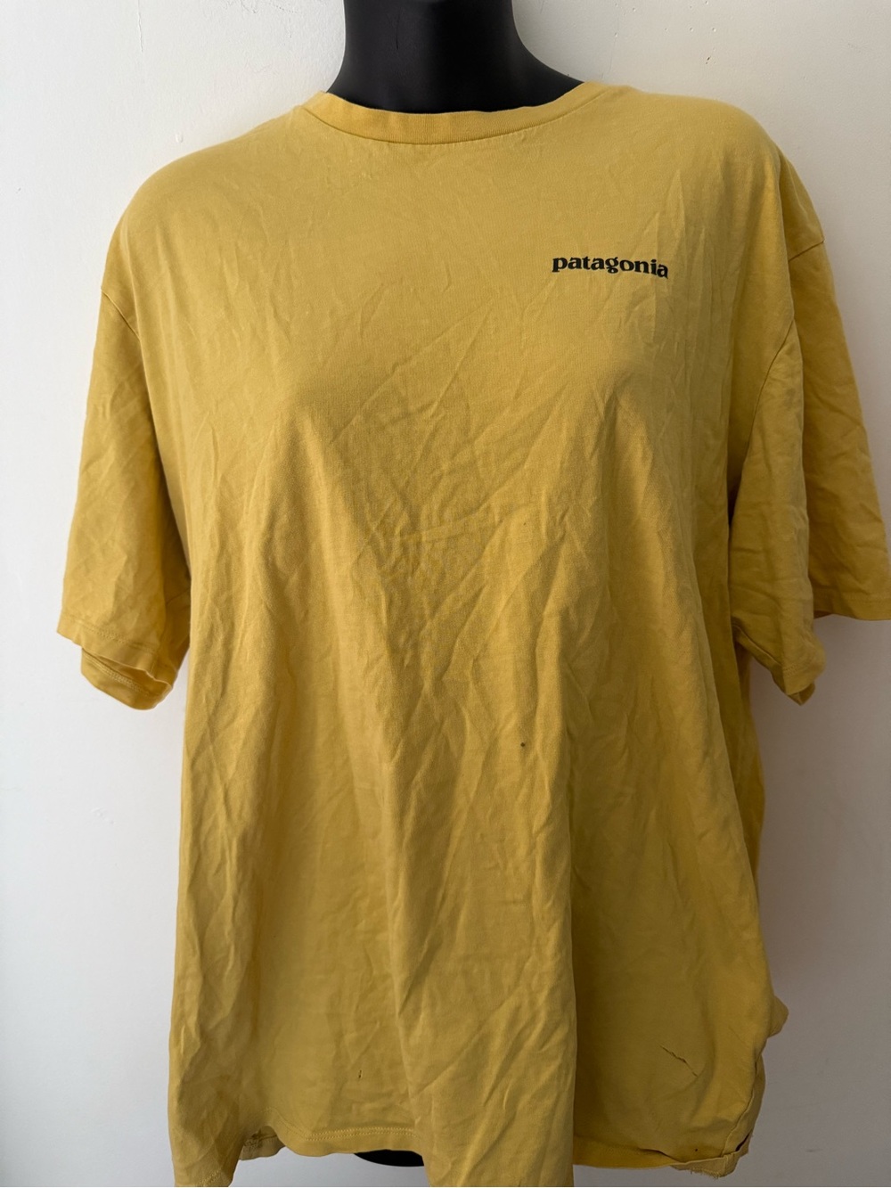 Patagonia Men’s Mustard Yellow Crew T-Shirt with Chest Logo